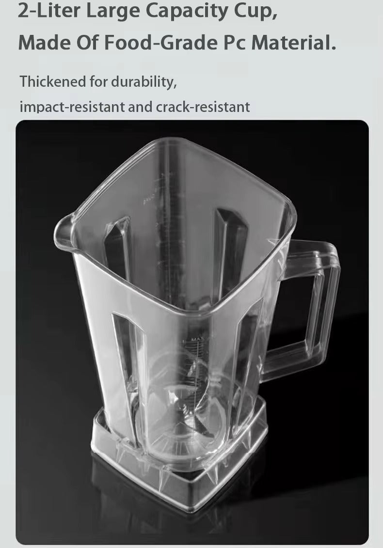 Blender 2-în-1 2000W cu Lame din Oțel Inoxidabil și Recipient de 2L - imagine 3