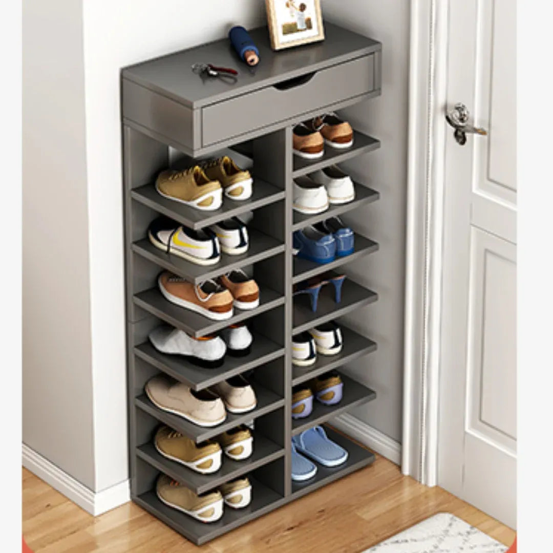Pantofar Dublu Spatios cu 7 Etaje, Elegant si Versatil, Negru