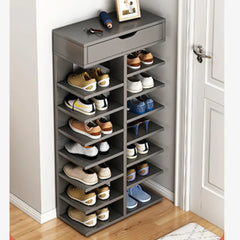 Pantofar Dublu Spatios cu 7 Etaje, Elegant si Versatil, Negru