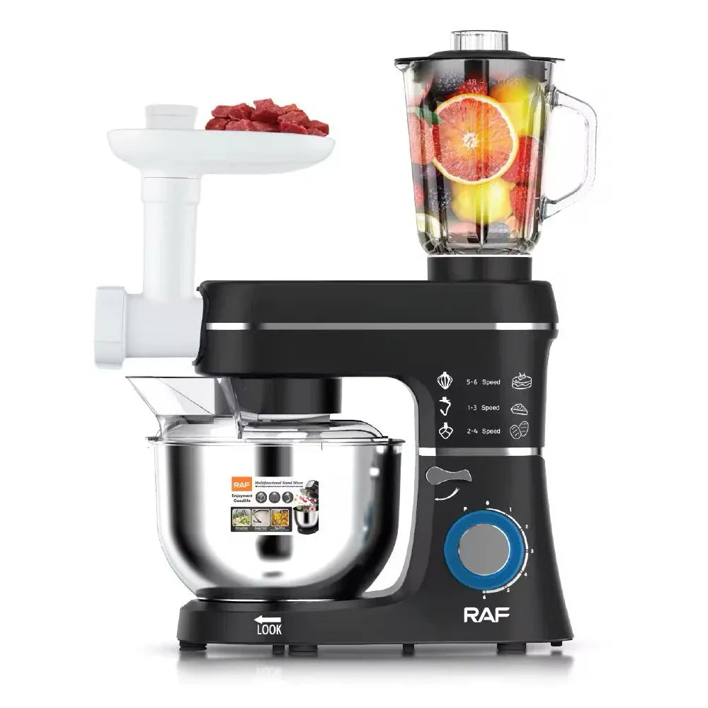 Robot de Bucătărie 5 în 1, 1400W, Bol Inox 5.5L, Mixer Planetar, Blender și Mașină de Tocat - imagine 2