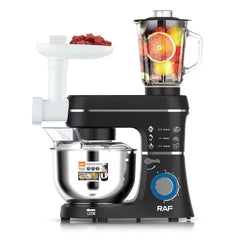 Robot de Bucătărie 5 în 1, 1400W, Bol Inox 5.5L, Mixer Planetar, Blender și Mașină de Tocat