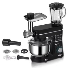 Robot de Bucătărie 5 în 1, 1400W, Bol Inox 5.5L, Mixer Planetar, Blender și Mașină de Tocat