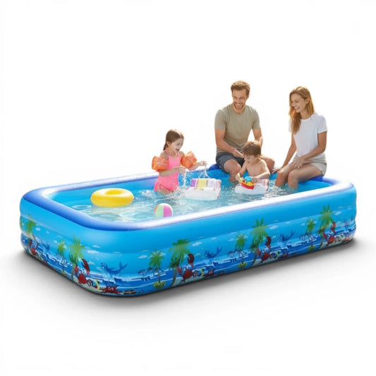 Piscină Gonflabilă Dreptunghiulară, 260x165x54 cm, Structură 3 Inele