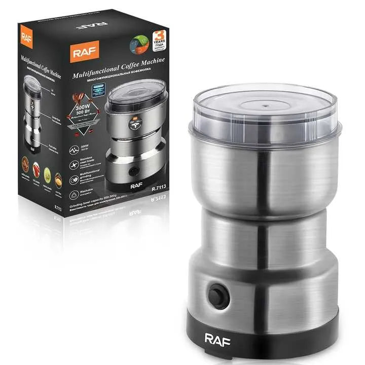 Râșniță Electrică 300W, Recipient din Inox, Lame din Oțel Inoxidabil, pentru Cafea, Condimente și Semințe