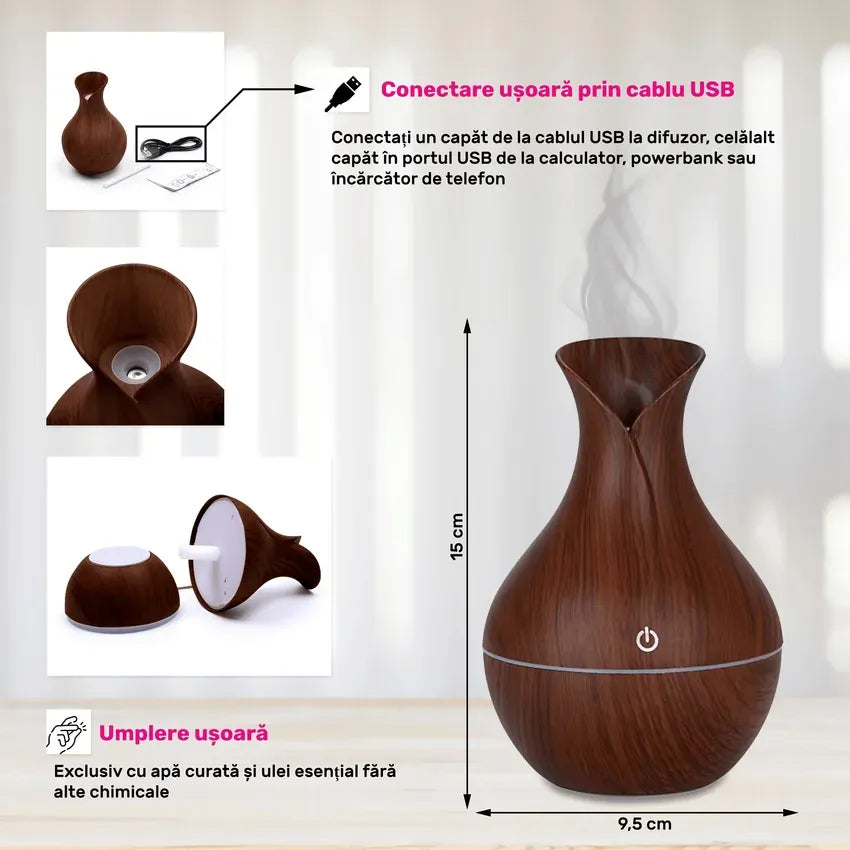 Umidificator și Difuzor de Aromaterapie - imagine 5