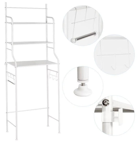 Etajeră metalică baie peste mașina de spălat 3 polițe 65x25x153 cm