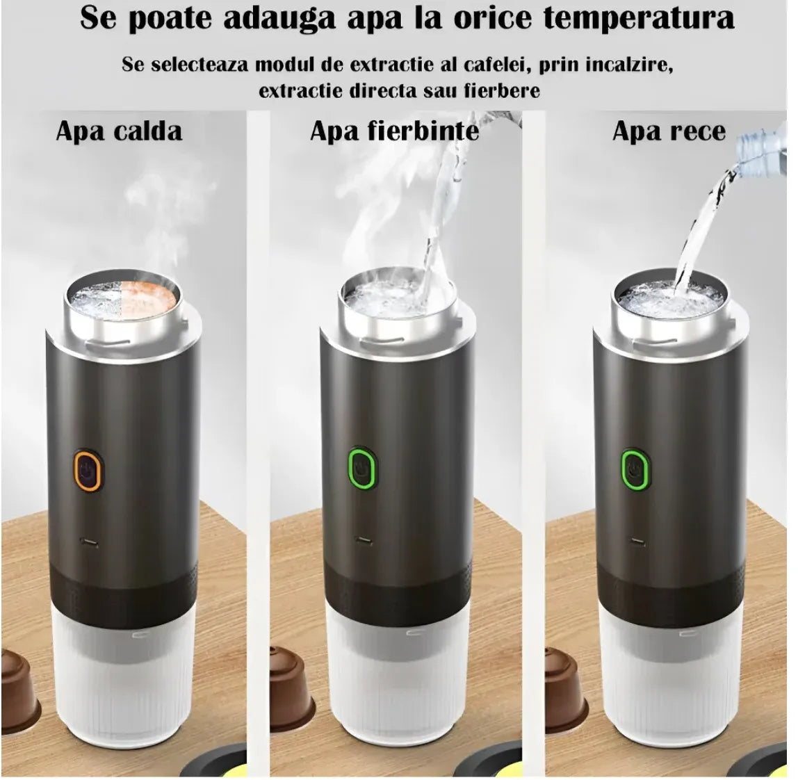 Espressor Portabil pentru Cafea - Compatibil cu Capsule Nespresso și Dolce Gusto - imagine 3