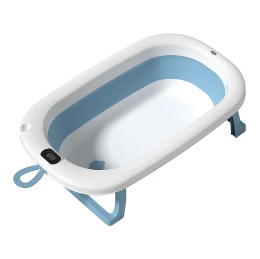 Cădiță Pliabilă pentru Bebeluși cu Termometru Digital și Design Ergonomic