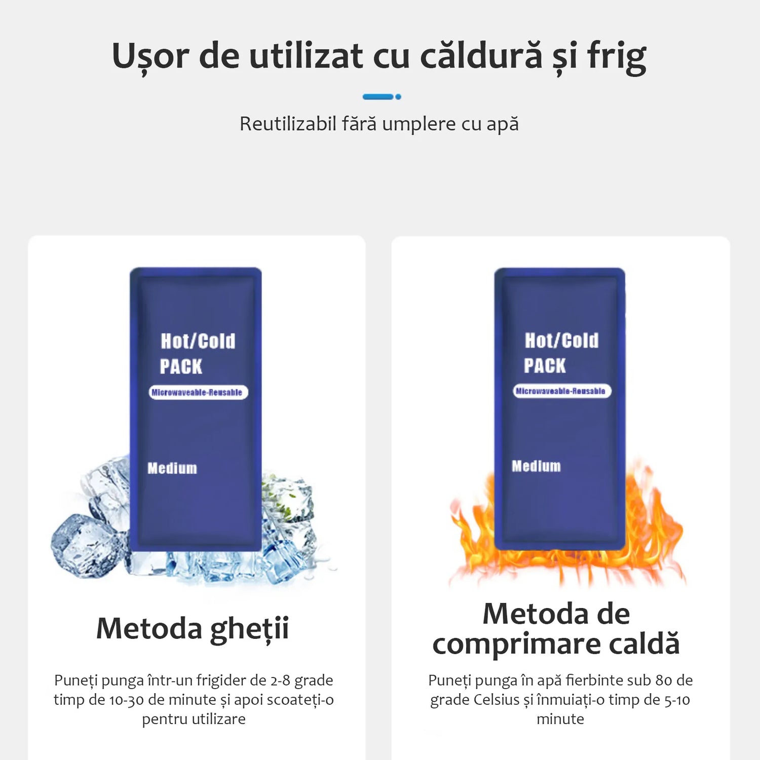 Compresă cu Gel Reutilizabilă pentru Terapie Cald/Rece - imagine 10