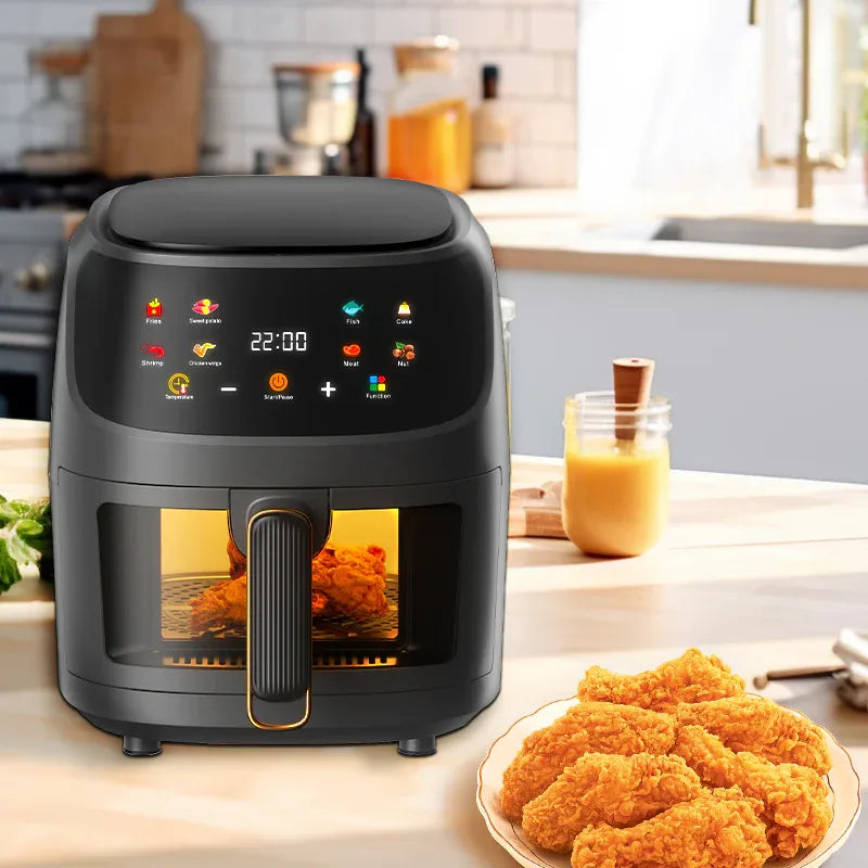 Friteuză cu Aer Cald 8L – 2400W, Touch LCD, Fără Ulei, Gătit Sănătos - imagine 4