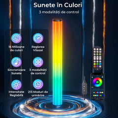 Set 2 bare LED RGB inteligente pentru ambient gaming si entertainment