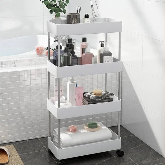 Raft Organizator pentru Baie sau Cameră cu Roți și 4 Polițe