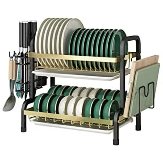 Scurgator Vase Bucătărie Etajat cu 2 Niveluri pentru Organizare Eficientă