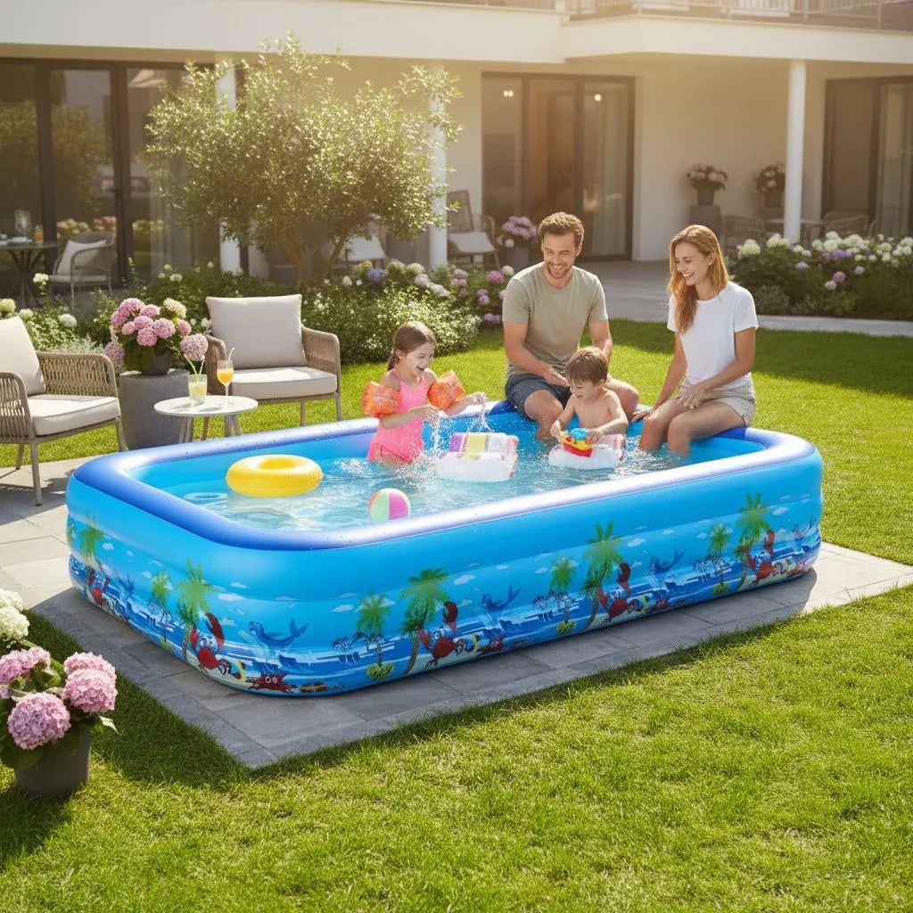 Piscină Gonflabilă Dreptunghiulară XXL, 3 Inele, 300 x 172 x 54 cm