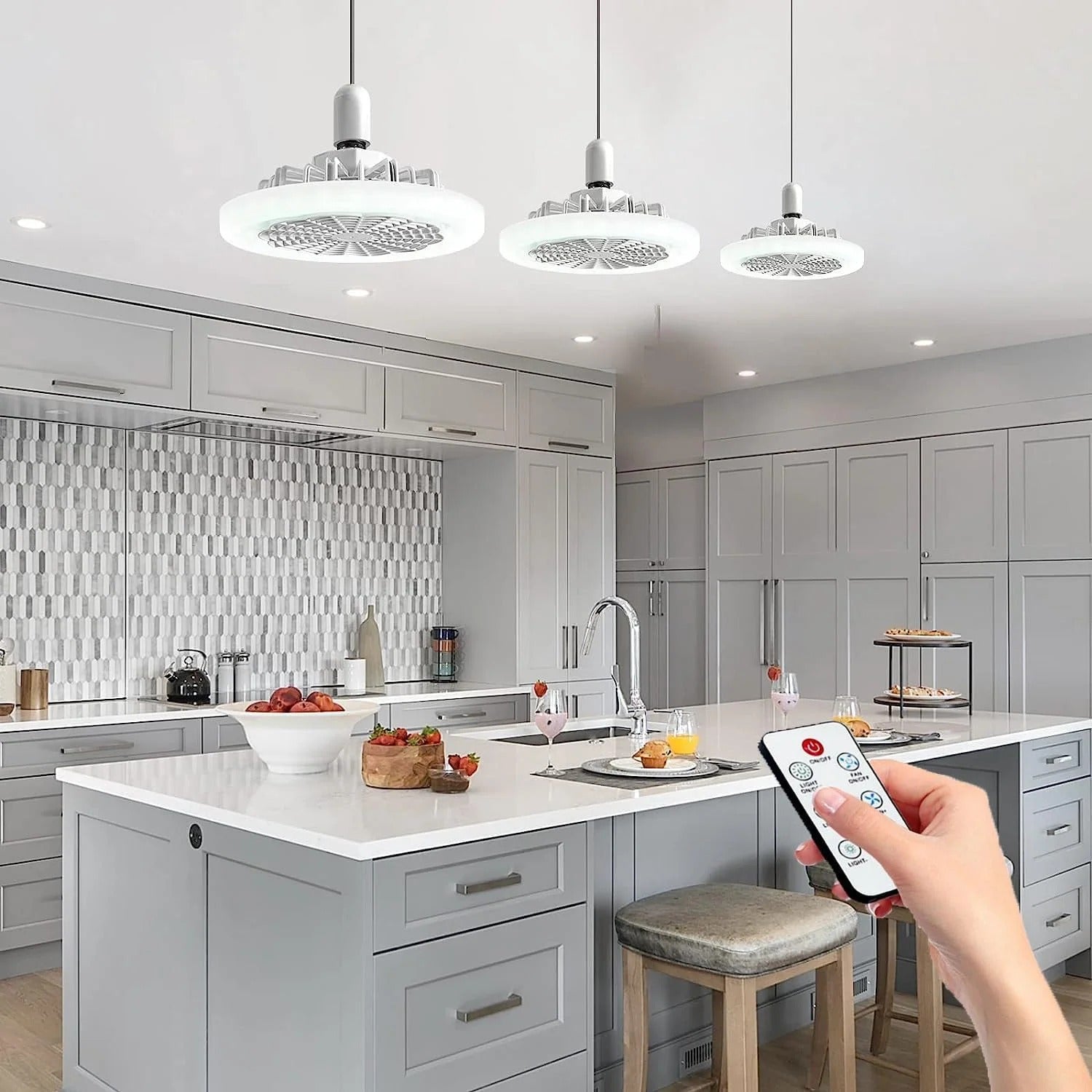 Lampa LED cu ventilator 30W si telecomanda pentru confort si iluminare - imagine 3