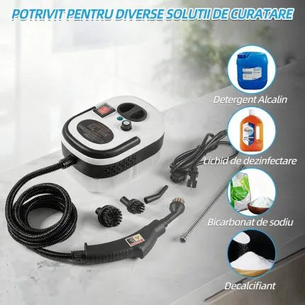 Aparat de Curățat cu Abur, 2500W, Rezervor 1L, 14 Accesorii, Presiune Înaltă, - imagine 3
