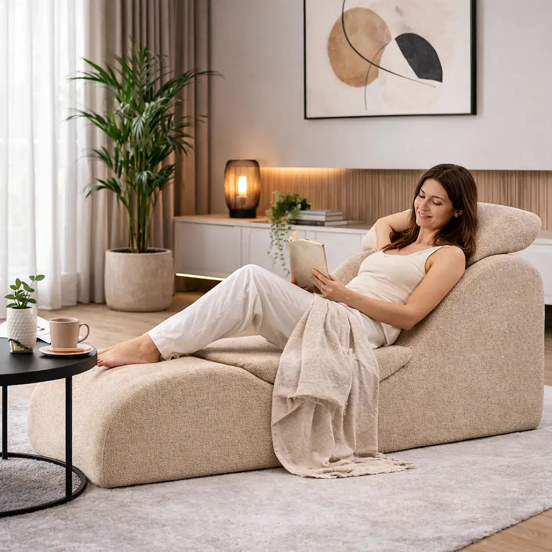 Fotoliu Canapea Memory Foam Crem Confort Ergonomic Relaxare Premium