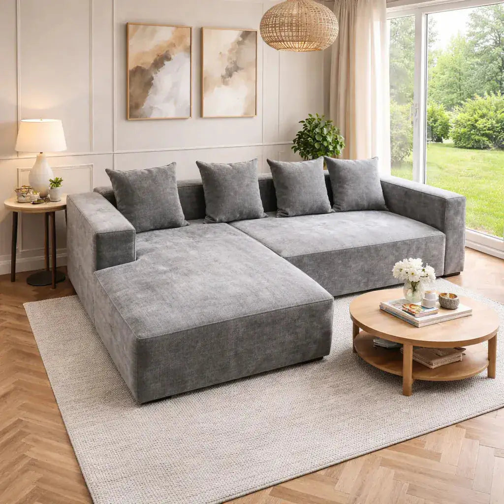 Canapea Modulara L 240x150 cm Sezlong Stanga Spuma Premium Confort - imagine 2