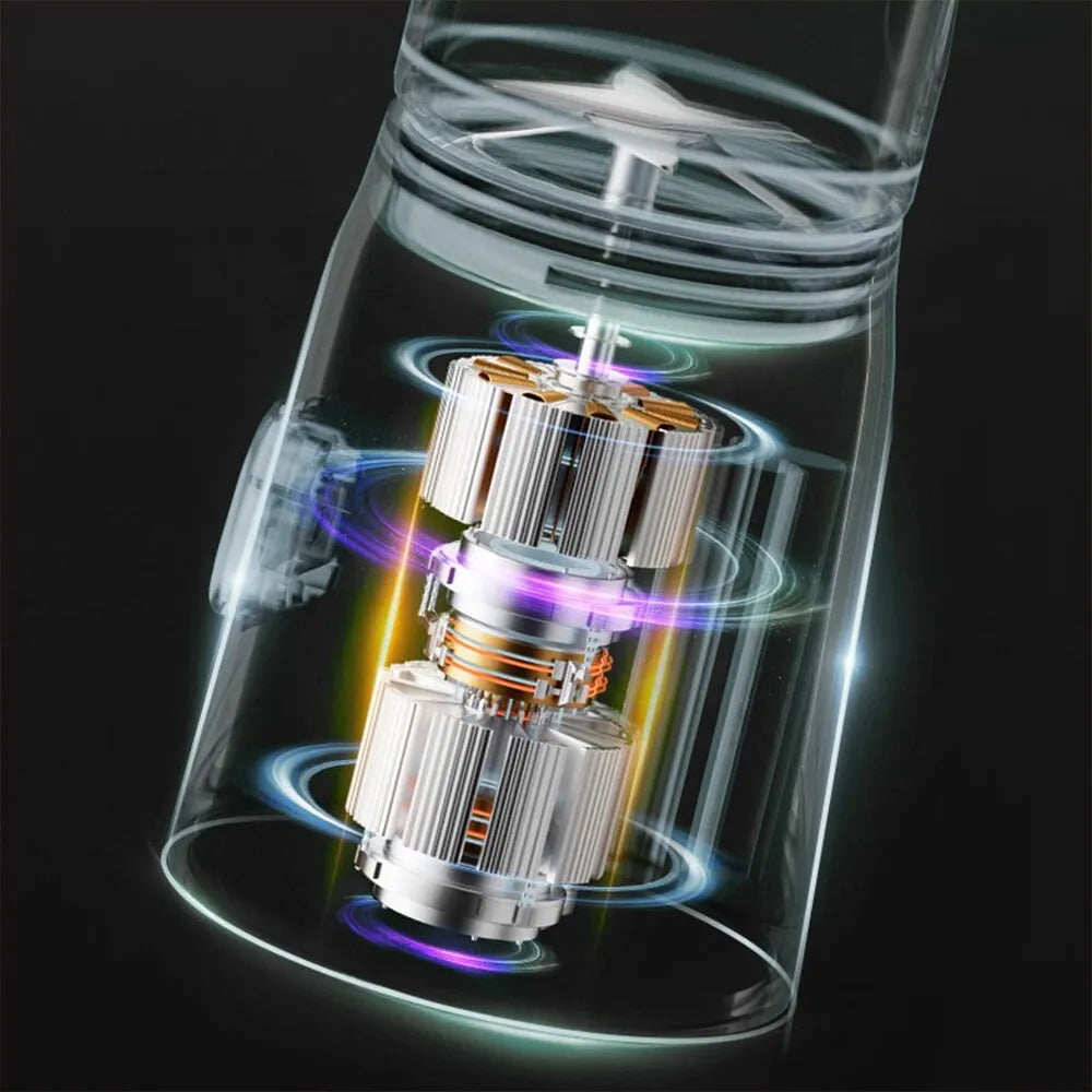 Set blender portabil 40W, 10 lame, 1500mAh, alb - imagine 7