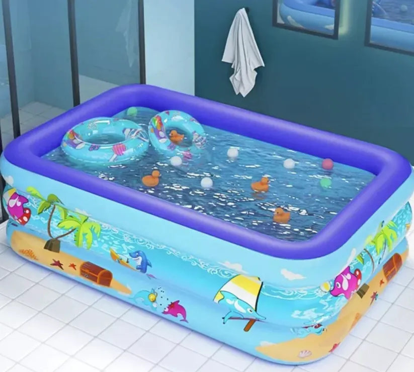 Piscină Gonflabilă Dreptunghiulară 210x130x56 cm pentru Copii și Familie
