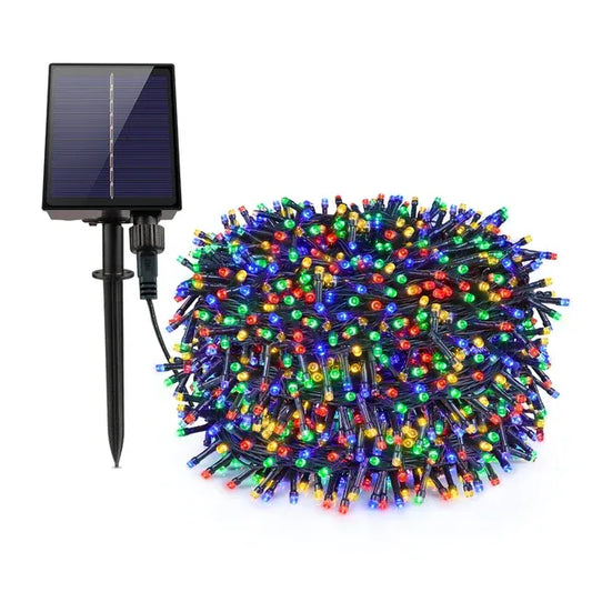 Instalație Solară LED Multicolor pentru Exterior, 10m, 100 LED-uri