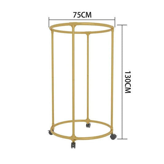 Suport Rotund pentru Haine din Oțel Inoxidabil – 130 cm, cu Roți Pivotante, Capacitate 40 kg