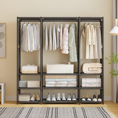 Dulap Textil Organizator pentru Haine cu Umeraș și Rafturi