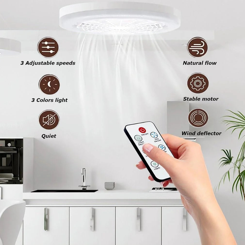 Lampa LED cu ventilator 30W si telecomanda pentru confort si iluminare - imagine 5
