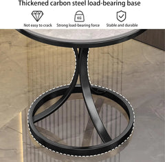 Masa Rotunda Dining Mid Century Modern - 70x55 cm, Negru