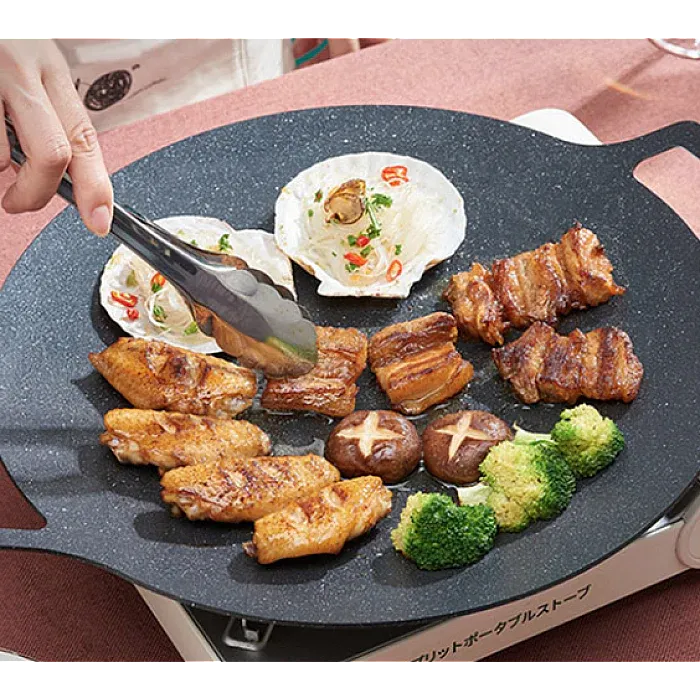 Plită Rotundă pentru Grătar Coreean, 30 cm, Suprafață Antiaderentă, pentru Aragaz și Plită - imagine 3