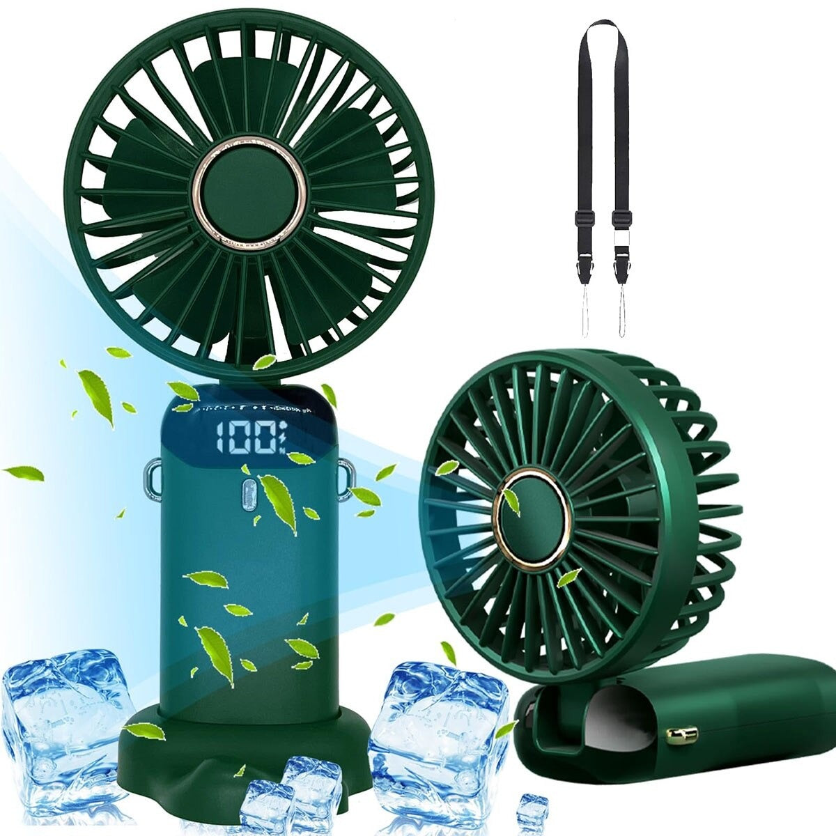 Ventilator portabil 3in1 cu 5 viteze si afisaj LED pentru racorire eficienta - imagine 4