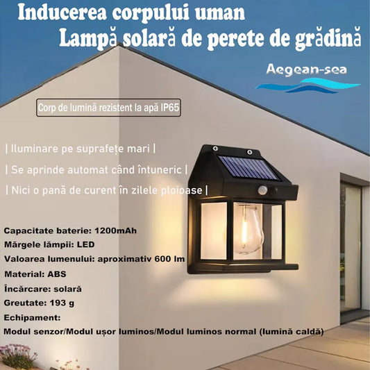 Lampă Solară Exterior LED IP65 Impermeabilă pentru Grădină și Terasă