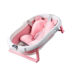 Cădiță Pliabilă pentru Bebeluși Premium cu Suport, Pernuță și Termometru Electronic