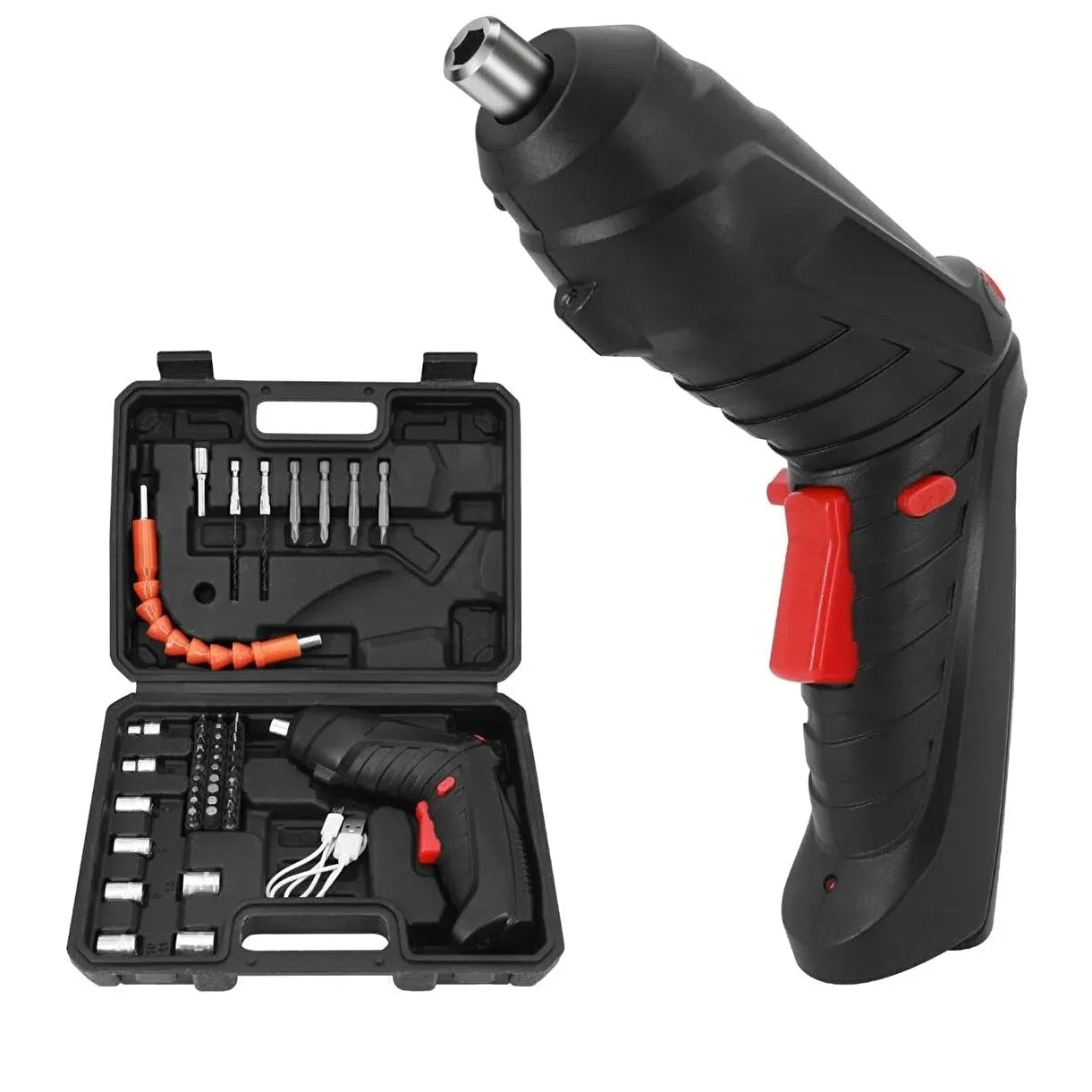 Set Șurubelniță Electrică cu Acumulator 600mAh, 3Nm, 27 Accesorii - imagine 2