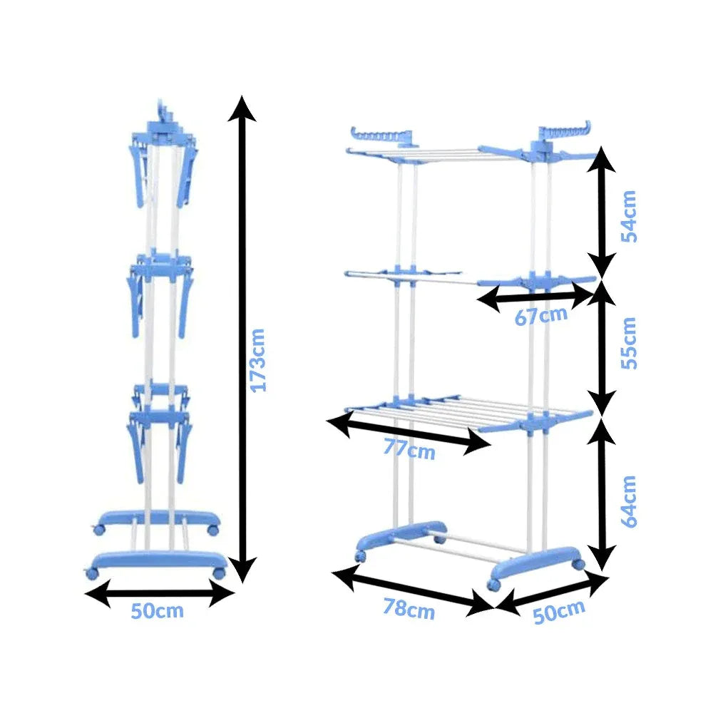 Uscător Rufe Vertical Pliabil 170 cm cu Suport pentru Umerașe - imagine 3