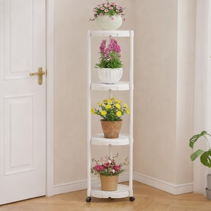 Suport Multifuncțional pentru Flori și Plante, 4 Niveluri, cu Roți, 132 cm