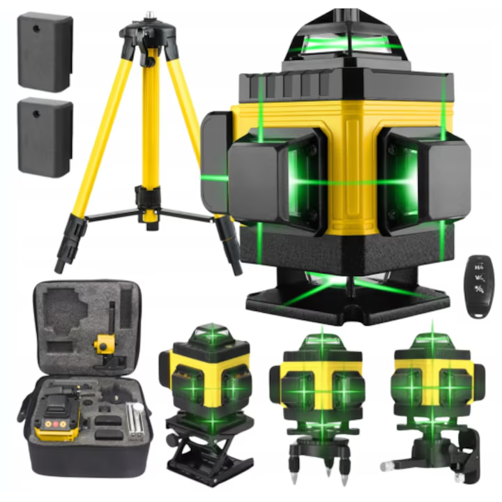 Nivelă Laser Profesională 4D cu 16 Linii Verzi – Precizie Ridicată și Autonivelare