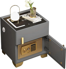 Noptieră cu Stație de Încărcare, Seif Ascuns și Iluminare LED Reglabilă în 3 Culori