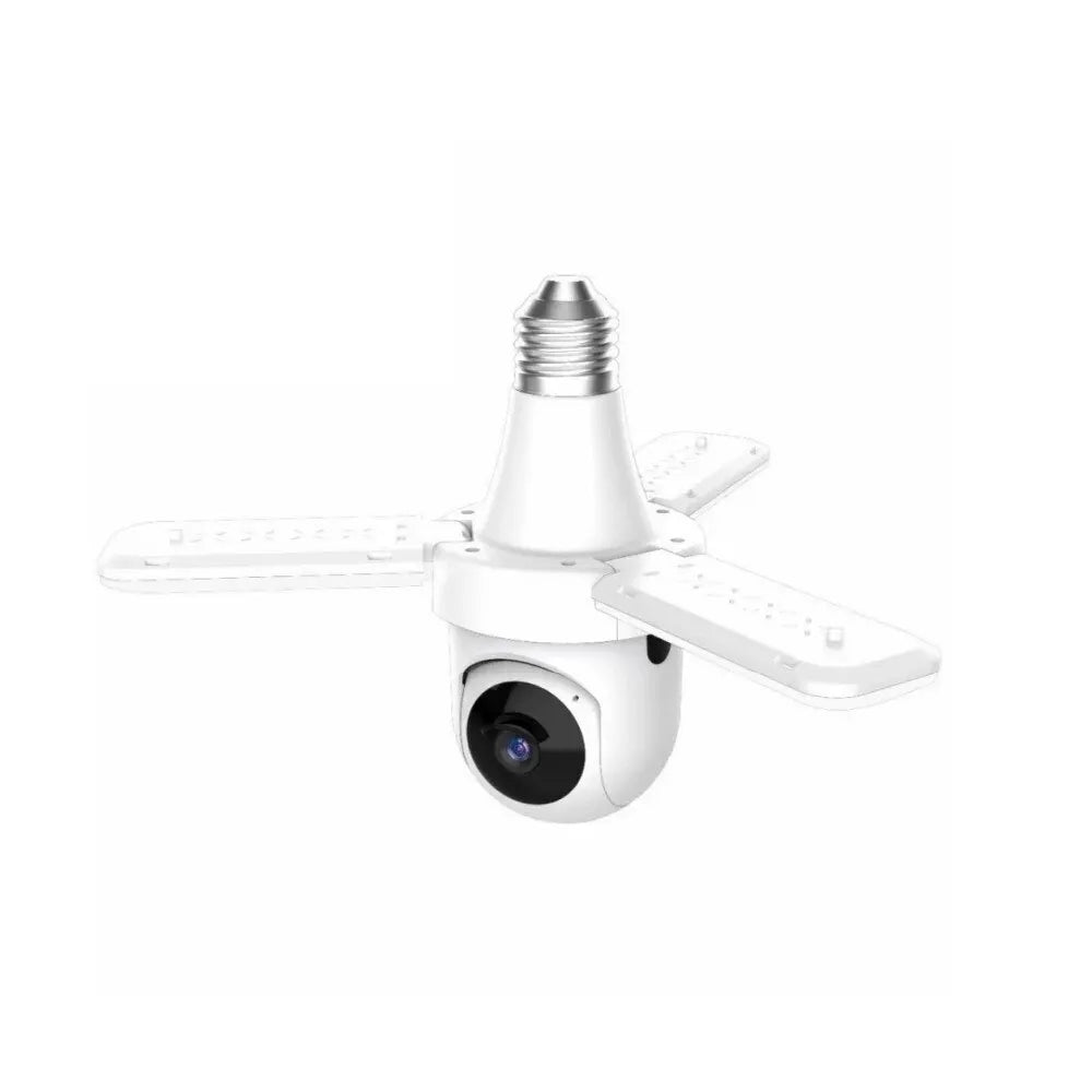 Cameră Tip Bec WiFi 3MP HD cu 3 Brațe LED, PTZ, Montare E27 - imagine 2