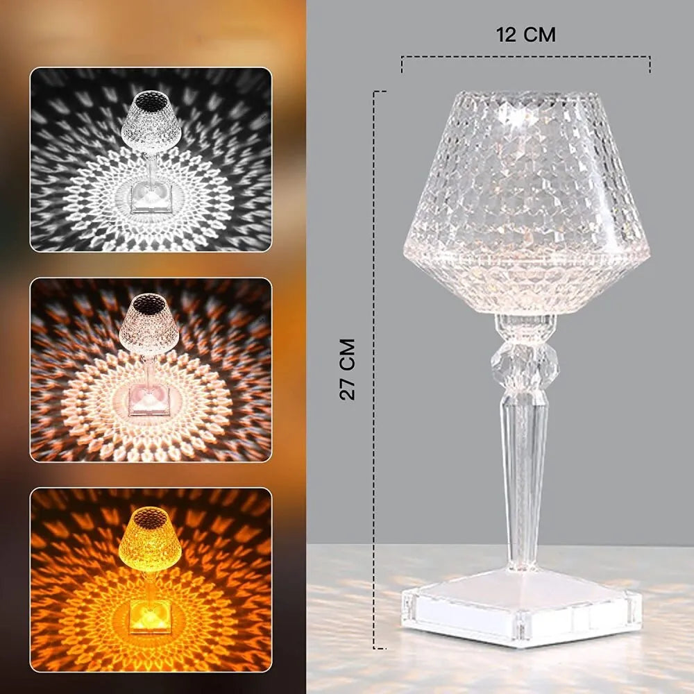 Veioză LED cu Atingere, Acrilic Transparent, Reglabilă, Reîncărcabilă USB - imagine 2