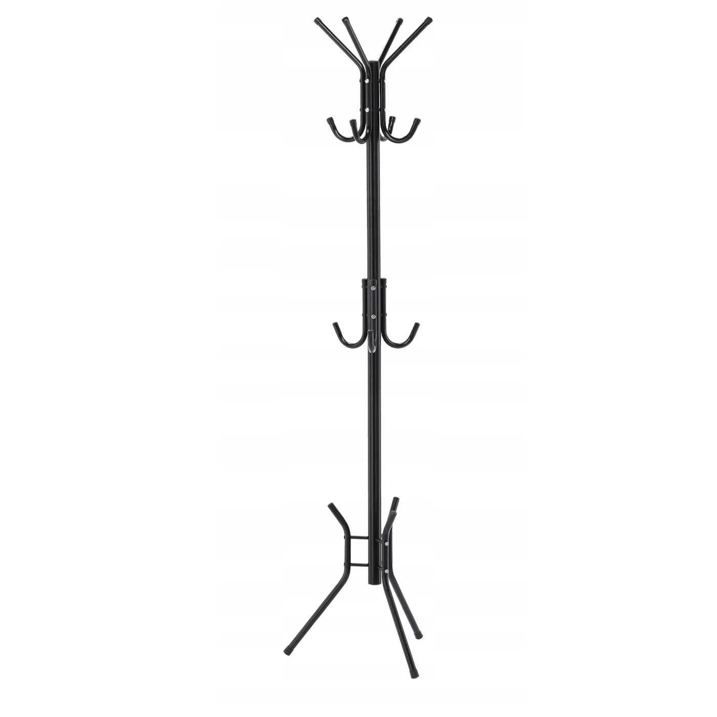 Cuier metalic tip pom, 12 cârlige, 42x165 cm, negru - imagine 7