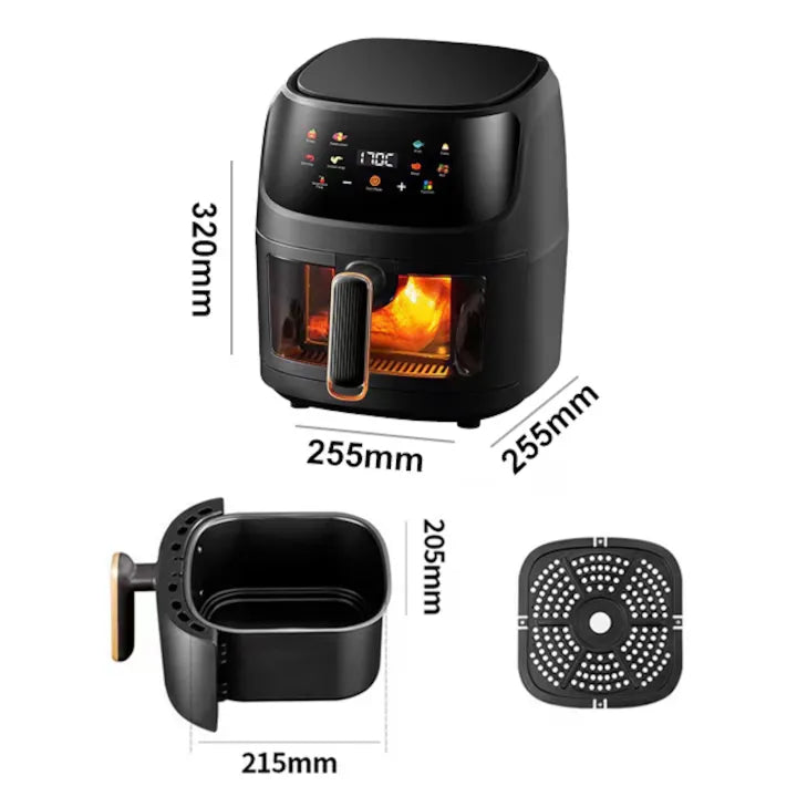 Friteuză cu Aer Cald 8L – 2400W, Touch LCD, Fără Ulei, Gătit Sănătos - imagine 6
