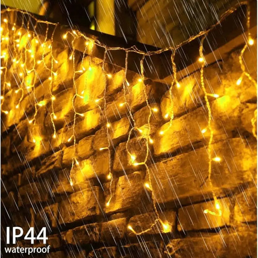 Instalație luminoasă de Crăciun impermeabilă IP44 cu LED-uri calde pentru exterior și decor de iarnă