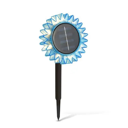 Lampă de Grădină Solară Floarea Soarelui, LED Alb Cald, 35 cm, Albastru