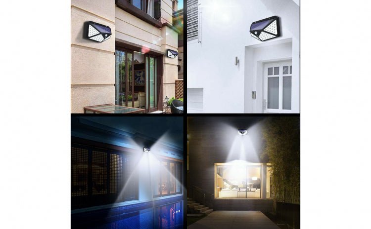Lampă Solară 100LED de Perete cu 4 Fețe cu Senzor de Mișcare - Promagg.ro