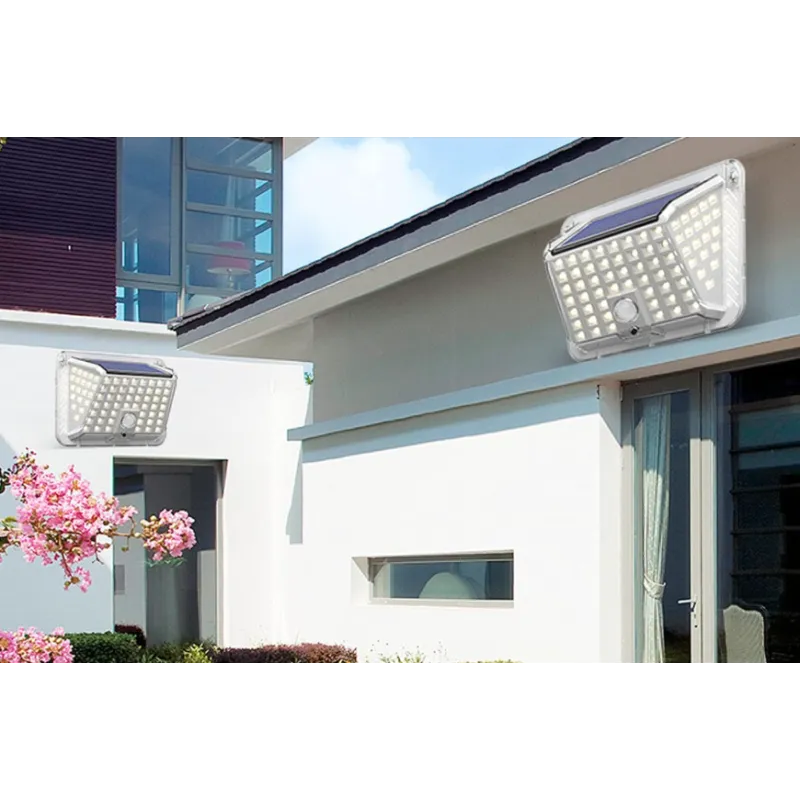 Lampa Solara de Perete cu 90 LED SMD, Senzor de Miscare, IP65, 1200mAh, Lumina Alb Rece - imagine 3