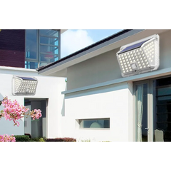 Lampa Solara de Perete cu 90 LED SMD, Senzor de Miscare, IP65, 1200mAh, Lumina Alb Rece - imagine 3