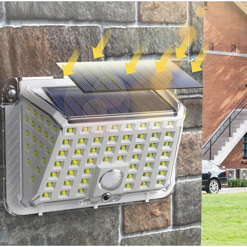 Lampa Solara de Perete cu 90 LED SMD, Senzor de Miscare, IP65, 1200mAh, Lumina Alb Rece - imagine 4