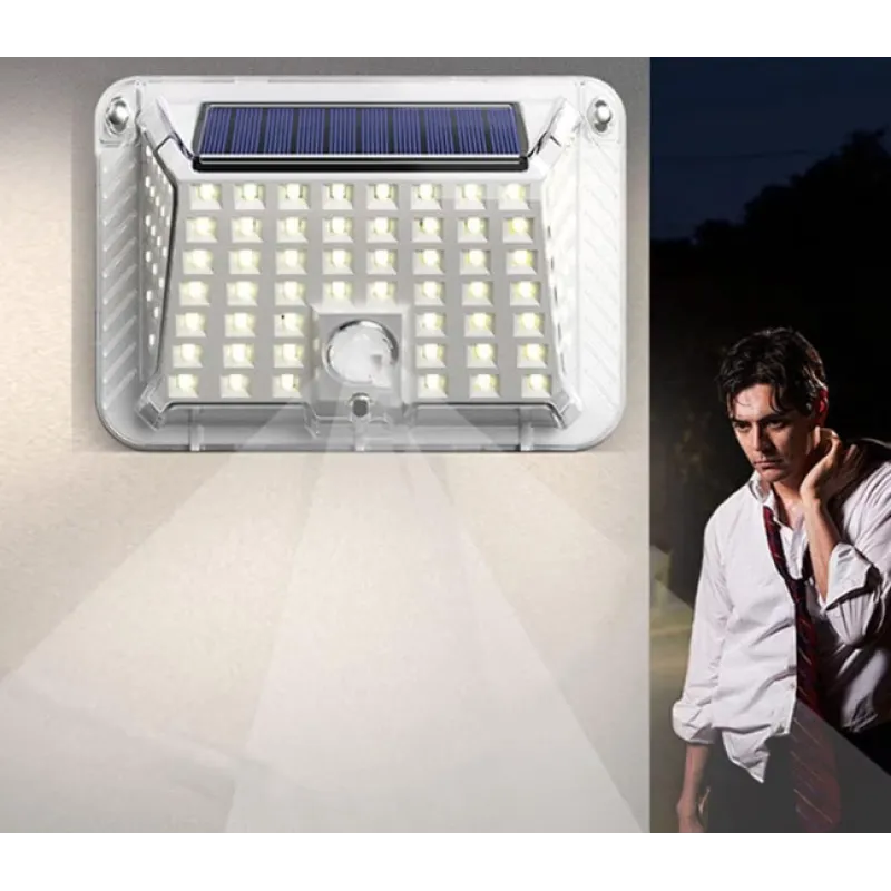 Lampa Solara de Perete cu 90 LED SMD, Senzor de Miscare, IP65, 1200mAh, Lumina Alb Rece - imagine 6
