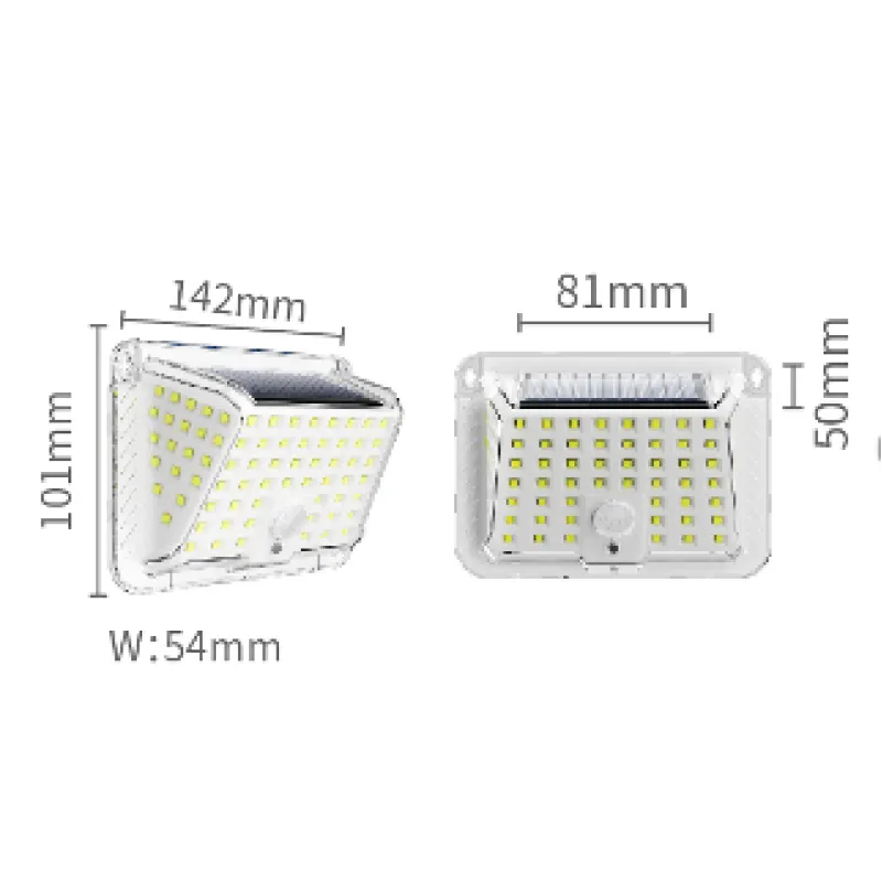 Lampa Solara de Perete cu 90 LED SMD, Senzor de Miscare, IP65, 1200mAh, Lumina Alb Rece - imagine 7